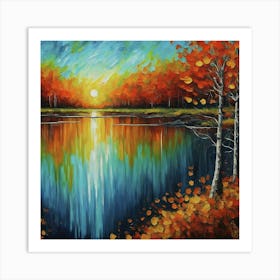 Sunset By The Lake 2 Art Print