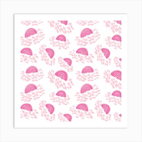 Confetti Rainbows Pink Art Print