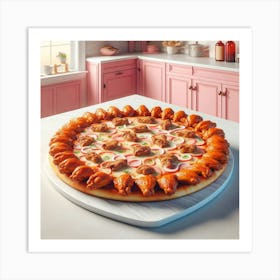 Pizza In The Kitchen Art Print