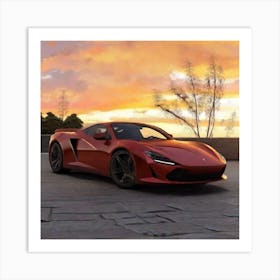 Sunset Over Ferrari Art Print