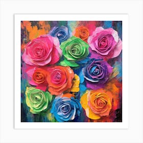 Colorful Roses 3 Art Print