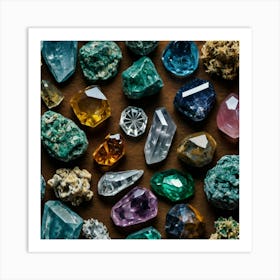 Collection Of Gemstones Art Print