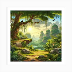 Landscape Of The Jungle Art Print