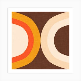 Classic Mid Mod Dot Brown Art Print