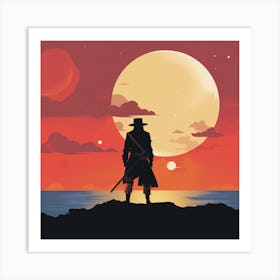 Silhouette Of A Man Art Print