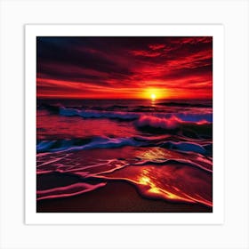 Sunset At The Beach 272 Art Print