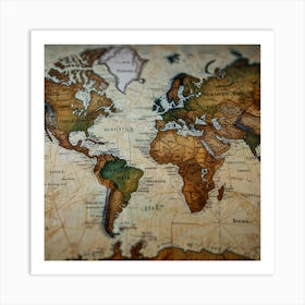 World Map 14 Art Print