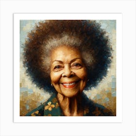 Portrait Of A Woman With Afro Art Print