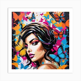 Butterfly Girl 22 Art Print