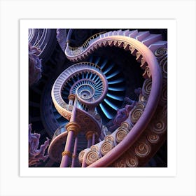 Trippy Spiral Staircase, DMT Art Print