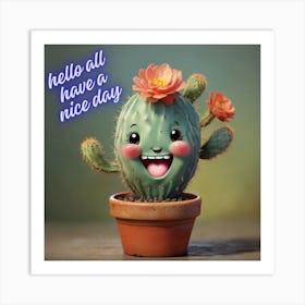 Happy Cactus Art Print