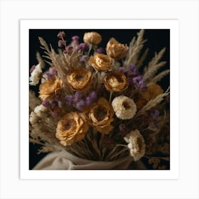 Dried Flowers Bouquet Art Print