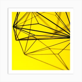 Abstract Geometric Shapes On Yellow Background Art Print