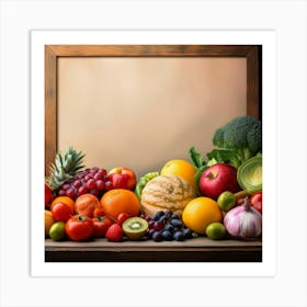 Fresh Fruits And Vegetables Art Print