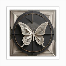 Butterfly Clock Art Print