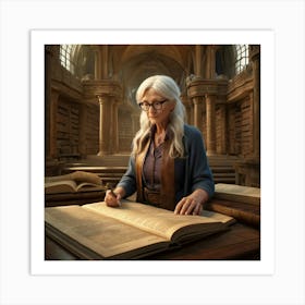 The Elderly Lady Librarian 015 Art Print