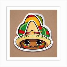 Mexican Hat Sticker Art Print