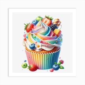 Rainbow Cupcake 9 Art Print