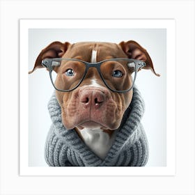 Dog With Glasses Art Print