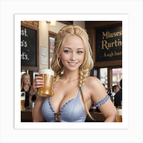 Girl In A Bar Art Print