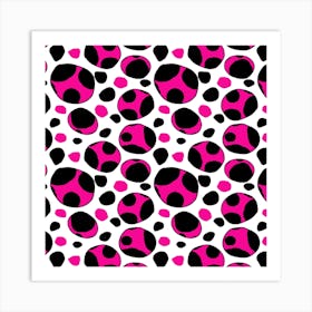 Spotty Retro Pink Art Print