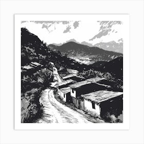 Village In The Mountains 3 Art Print