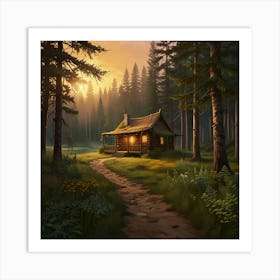 Cabin In The Woods Art Print