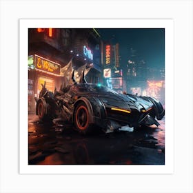 Igiracer Painting 3d Batman Next To Batmobile In Apocalyptic Ne Ef2a07a9 8cd7 4d28 A7c5 C7526f582a6d Art Print