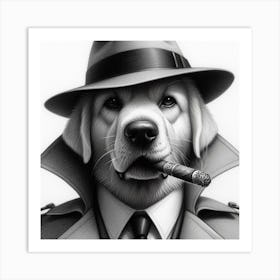 Detective Dog Art Print