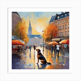 Dog In The City Art Print