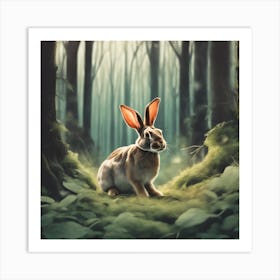 Rabbit In The Forest 144 Art Print