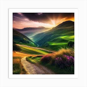 Sunset In The Valley 5 Art Print