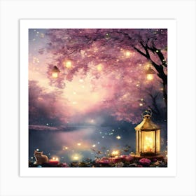 Pink Cherry Blossoms Art Print