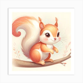 Soft Squirrel Art Print