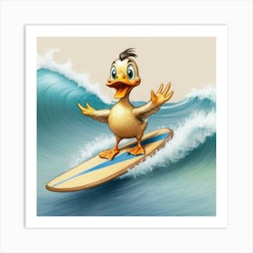 Duck Surfing 4 Art Print