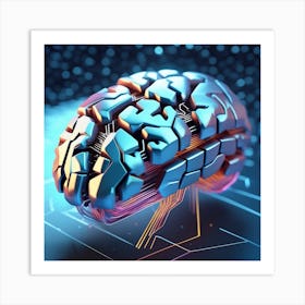 3d Rendering Of A Brain 15 Art Print