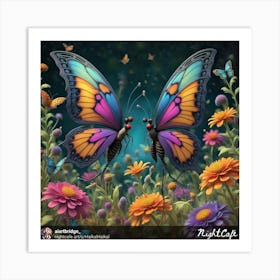 Butterflies In The Garden Art Print