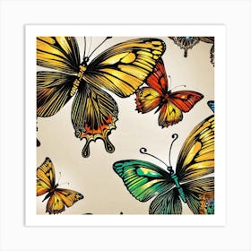 Butterflies In Flight 5 Art Print