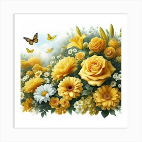 FLOWERS WALL ART 4 Art Print