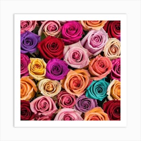 Colorful Roses Background 37 Art Print