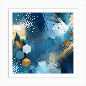 Abstract Blue Painting Art Print