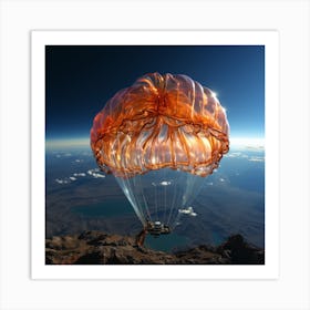 Parachuting Earth Worms Art Print