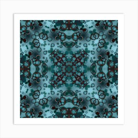 Abstract Pattern Spilled Watercolor Blue 3 Art Print