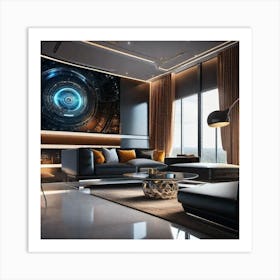 Futuristic Living Room 1 Art Print