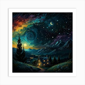 Night Sky Painting Art Print