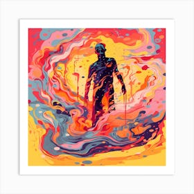 Man In The Water Art Print