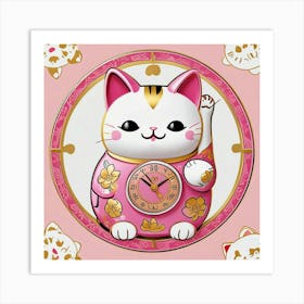 Triangle Geometric Clock Booble Marble Clock Frida Kahlo Clock Prismfold Clock Karma That Goes Around, Comes Around Circle Quote Clock Lucky Cat Clock (63) Art Print