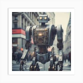 Robot On The Street 67 Art Print