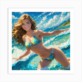 Sexy Girl In Bikini guj Art Print