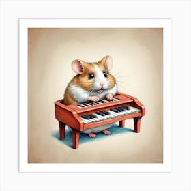 Hamster Playing Piano 6 Art Print